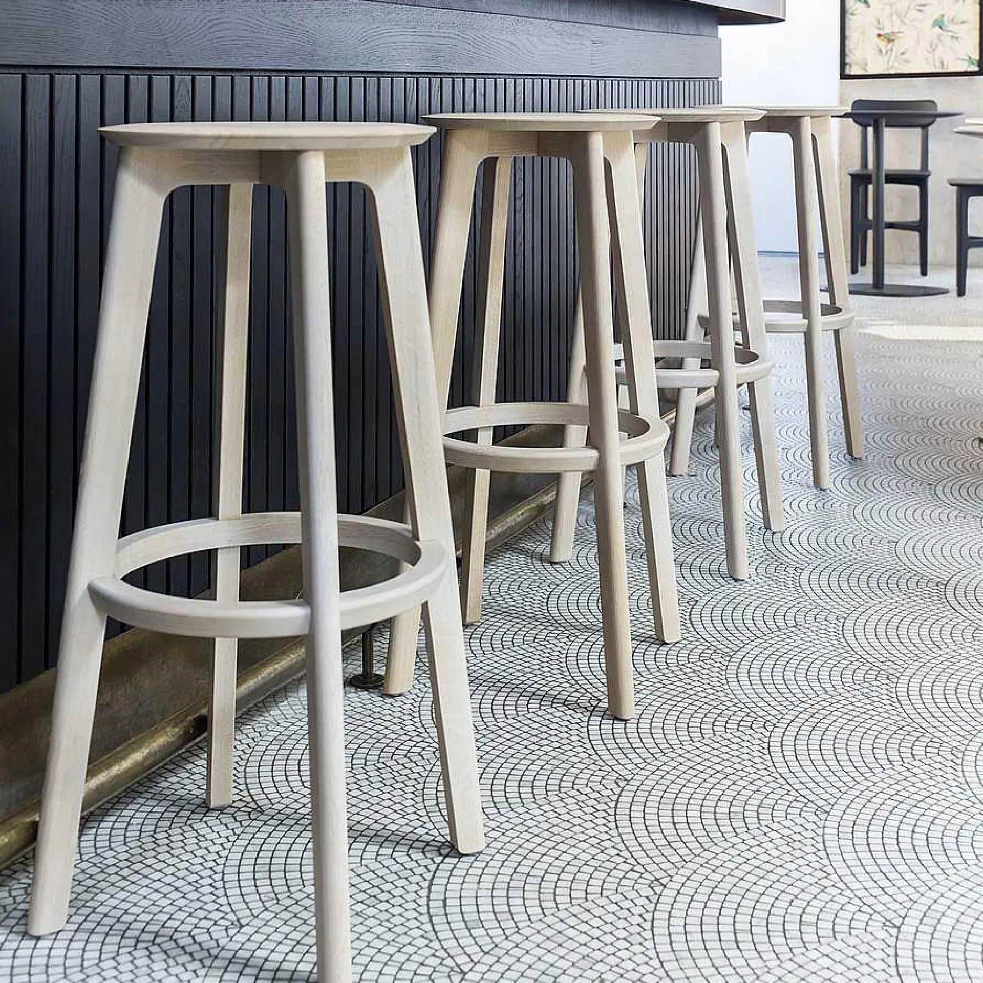 Zeitraum Stools*1.3 Bar | Barstool | Oak Stained Chalk