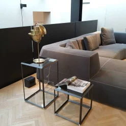 Molteni Coffee Tables*45° Coffee Table Square | Glass/Pewter