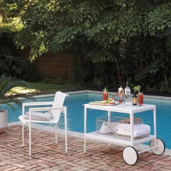 Knoll Outdoor Chairs*1966 Dining Chair | Outdoor With Armrest | White