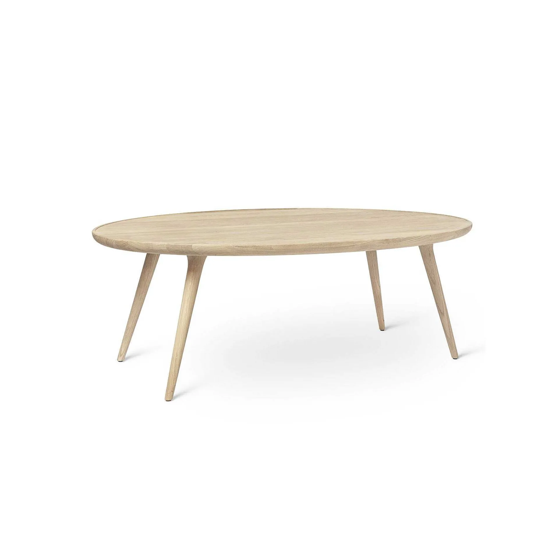 Mater Dining Tables*Accent Oval Lounge Table | White Matte Lacquer Oak Wood