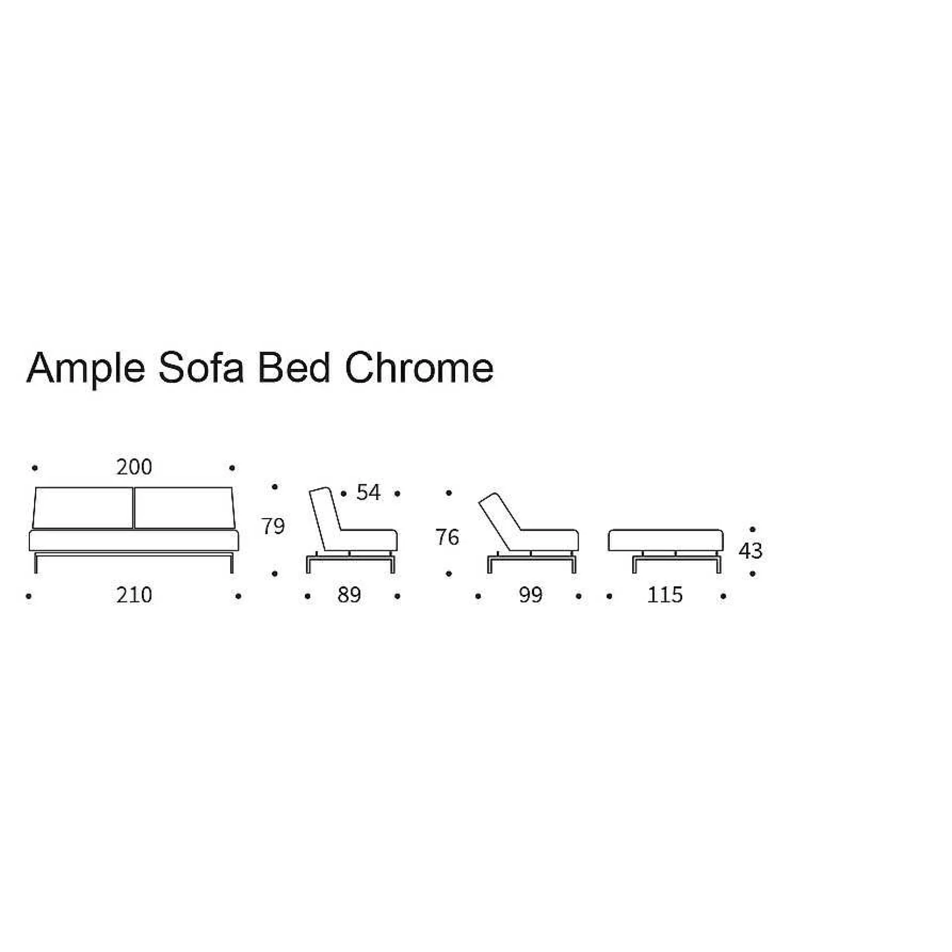 Innovation Living Sofa Beds*Ample Sofa Bed Styletto | 115-210 Cm