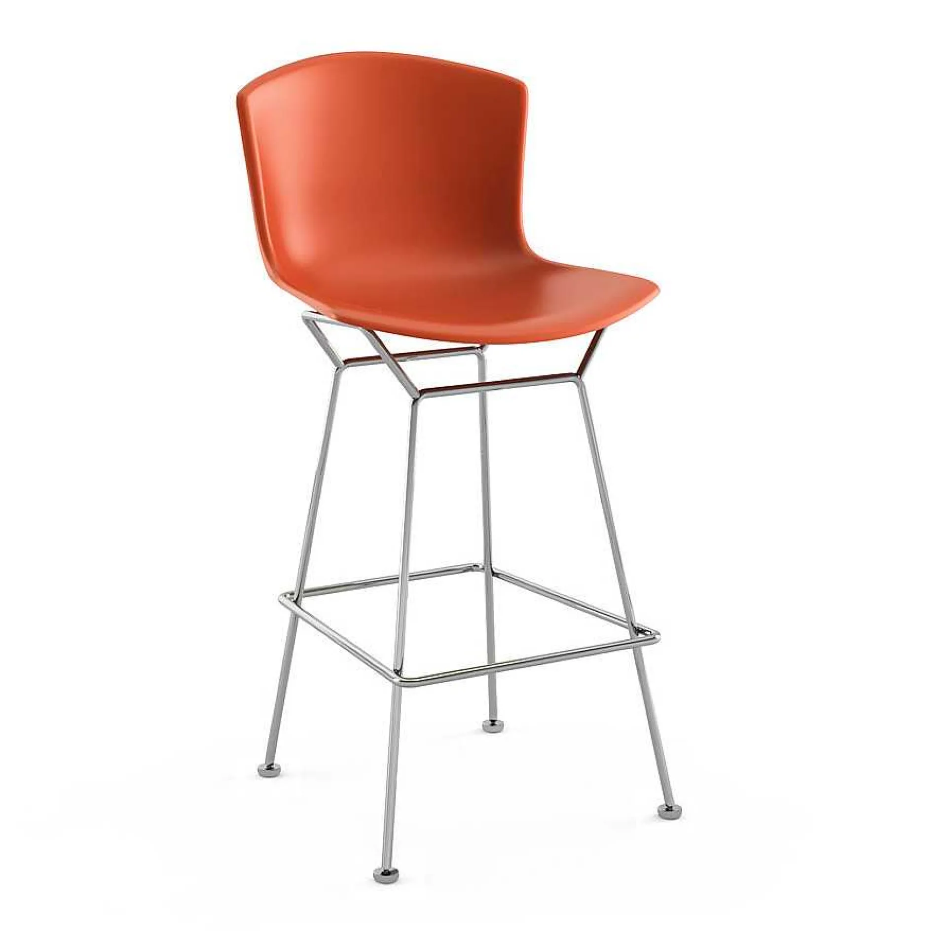 Knoll Stools*Bertoia Plastic Bar Stool | Chrome/Orange Red