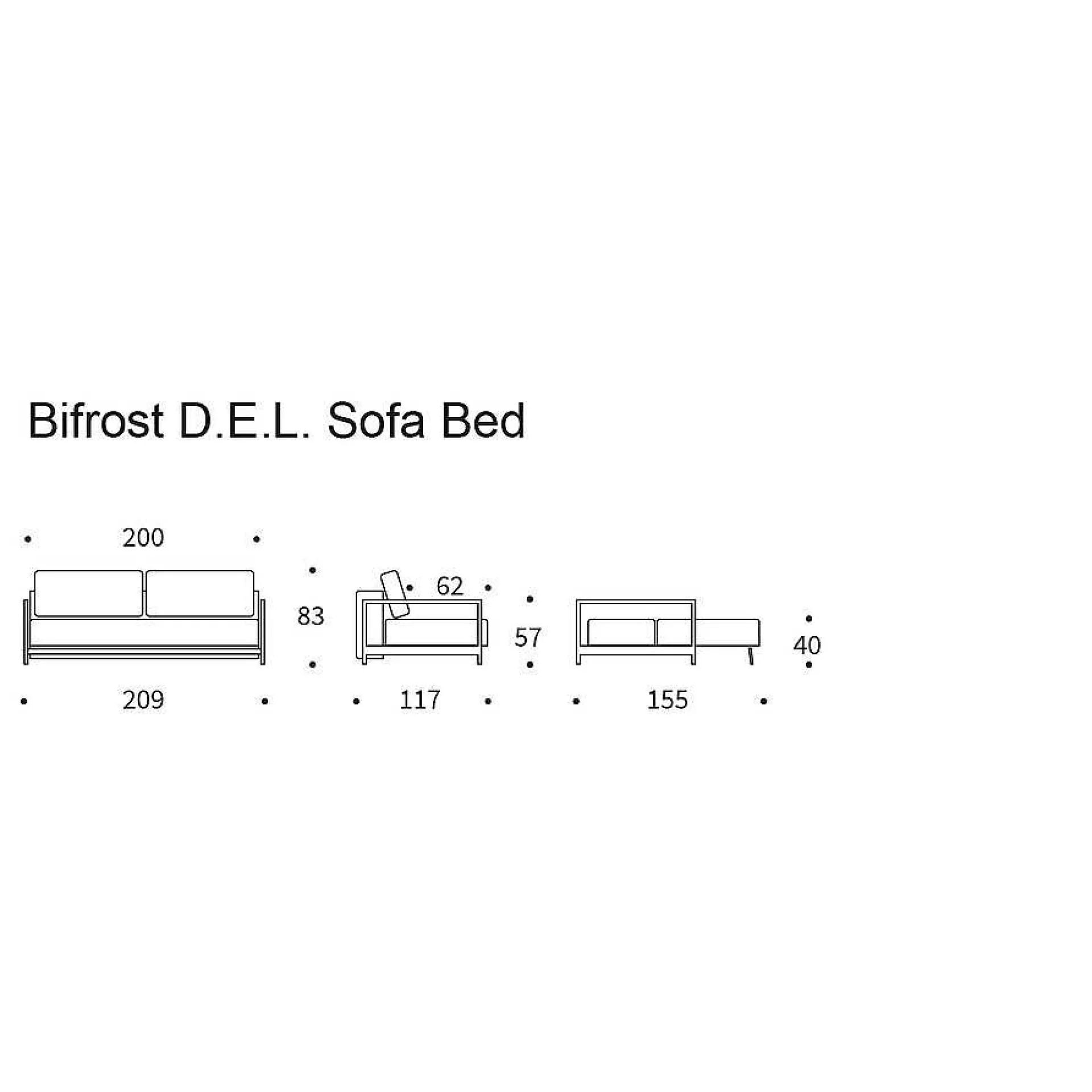 Innovation Living Sofa Beds*Bifrost Sofa Bed | 528 Black Wood | 155-200 Cm