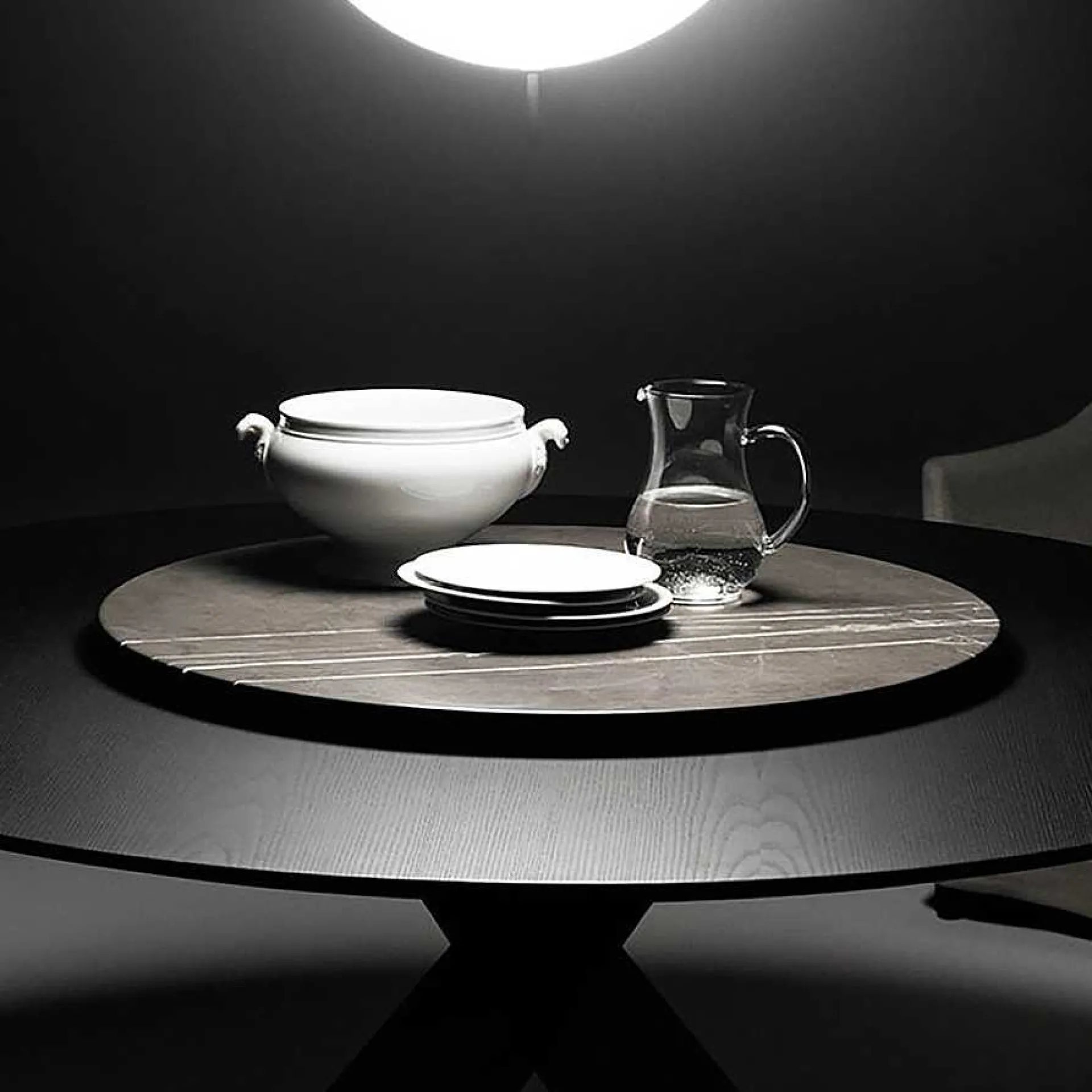 DePadova Chairs*Carlo - O180 | Round Table | Charcoal Stained Ash