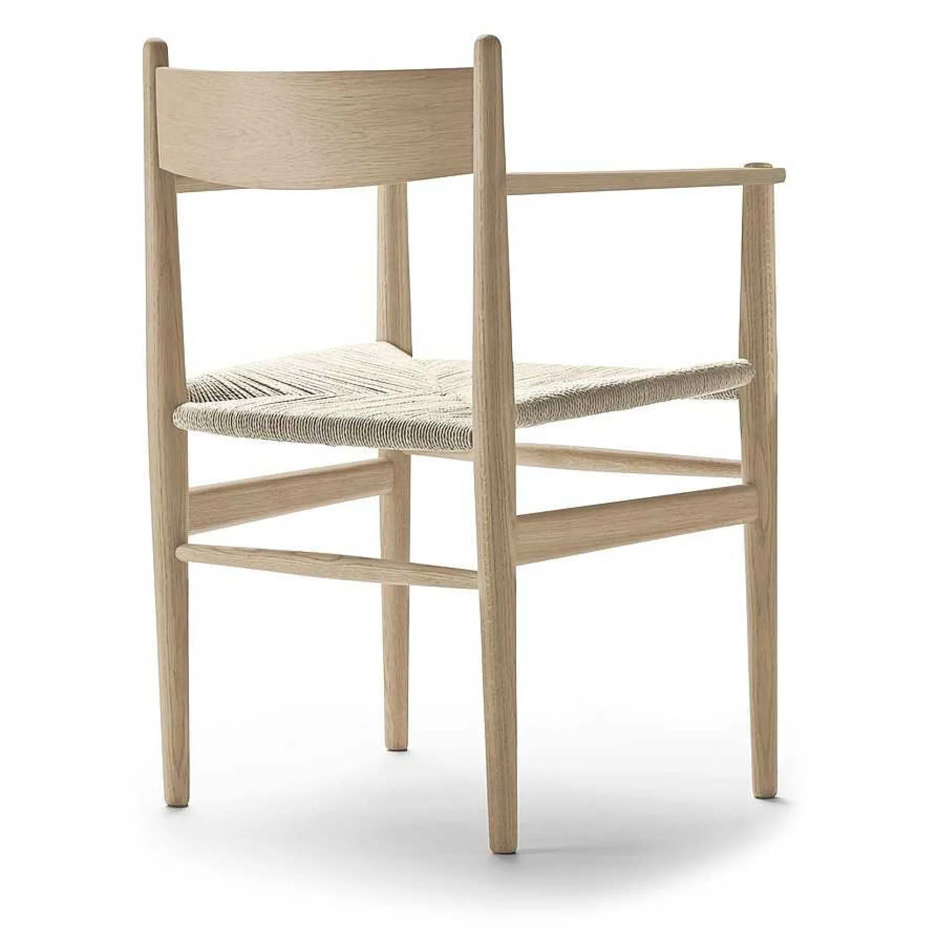 Carl Hansen & Søn Chairs*Ch37 | Chair With Armrest | White Oiled Oak-Paper Cord