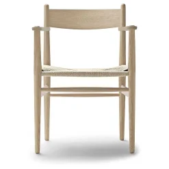 Carl Hansen & Søn Chairs*Ch37 | Chair With Armrest | White Oiled Oak-Paper Cord