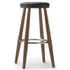 Carl Hansen & Søn Stools*Ch56 | Stool | Oiled Walnut - Black Leather