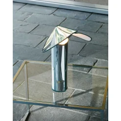 Flos Pendant Lights*Chiara Table | Aluminum - Anthracite Edge