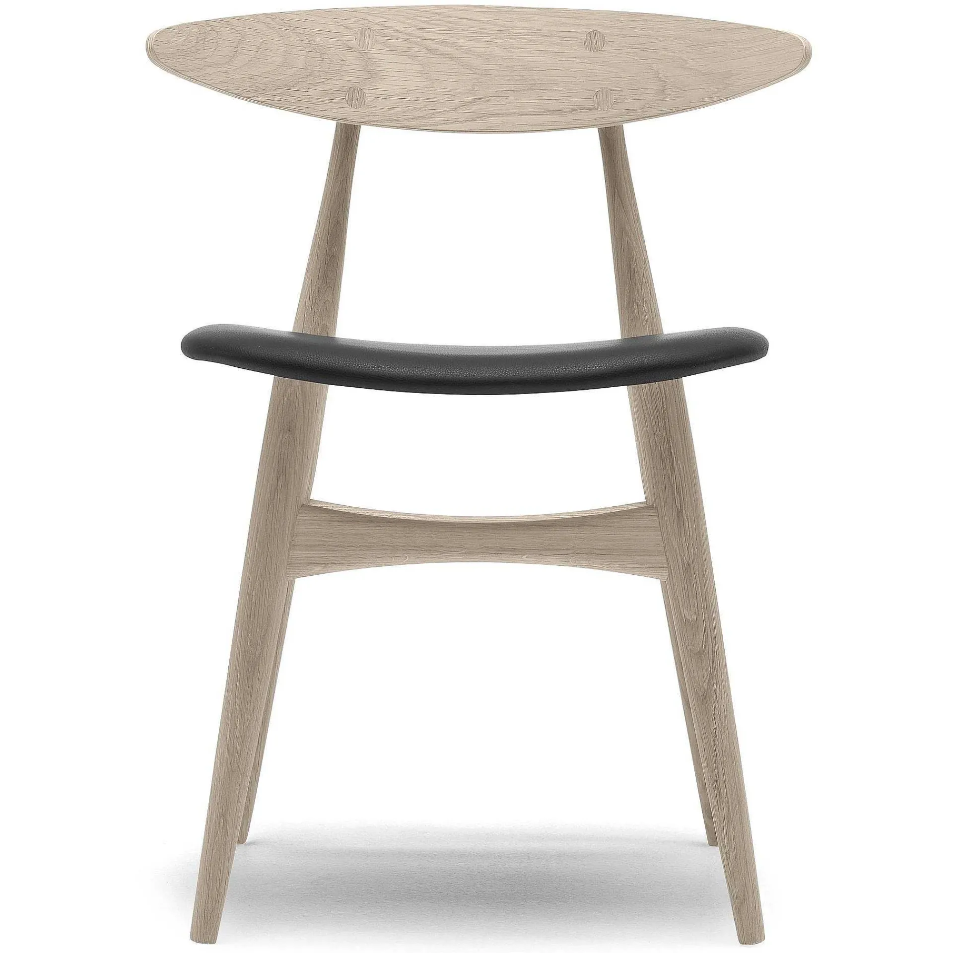 Carl Hansen & Søn Chairs*Ch33P | Chair | Soaped Oak - Black Leather