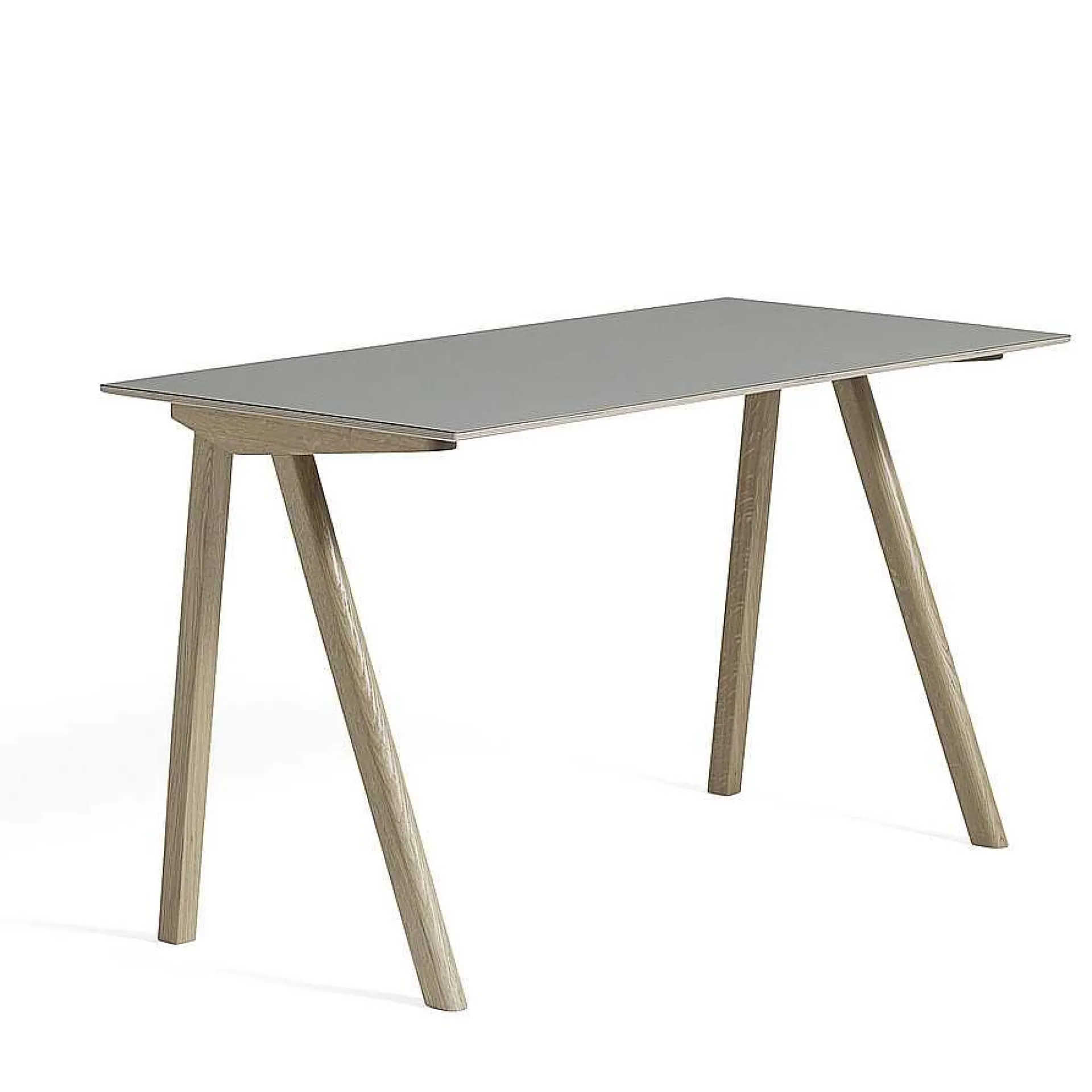 HAY Desks And Office Tables*Cph 90 Desk - Soaped Solid Oak - Grey Linoleum Tabletop