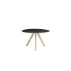 HAY Dining Tables*Cph 20 Round Table - Soaped Solid Oak - Black Linoleum Tabletop
