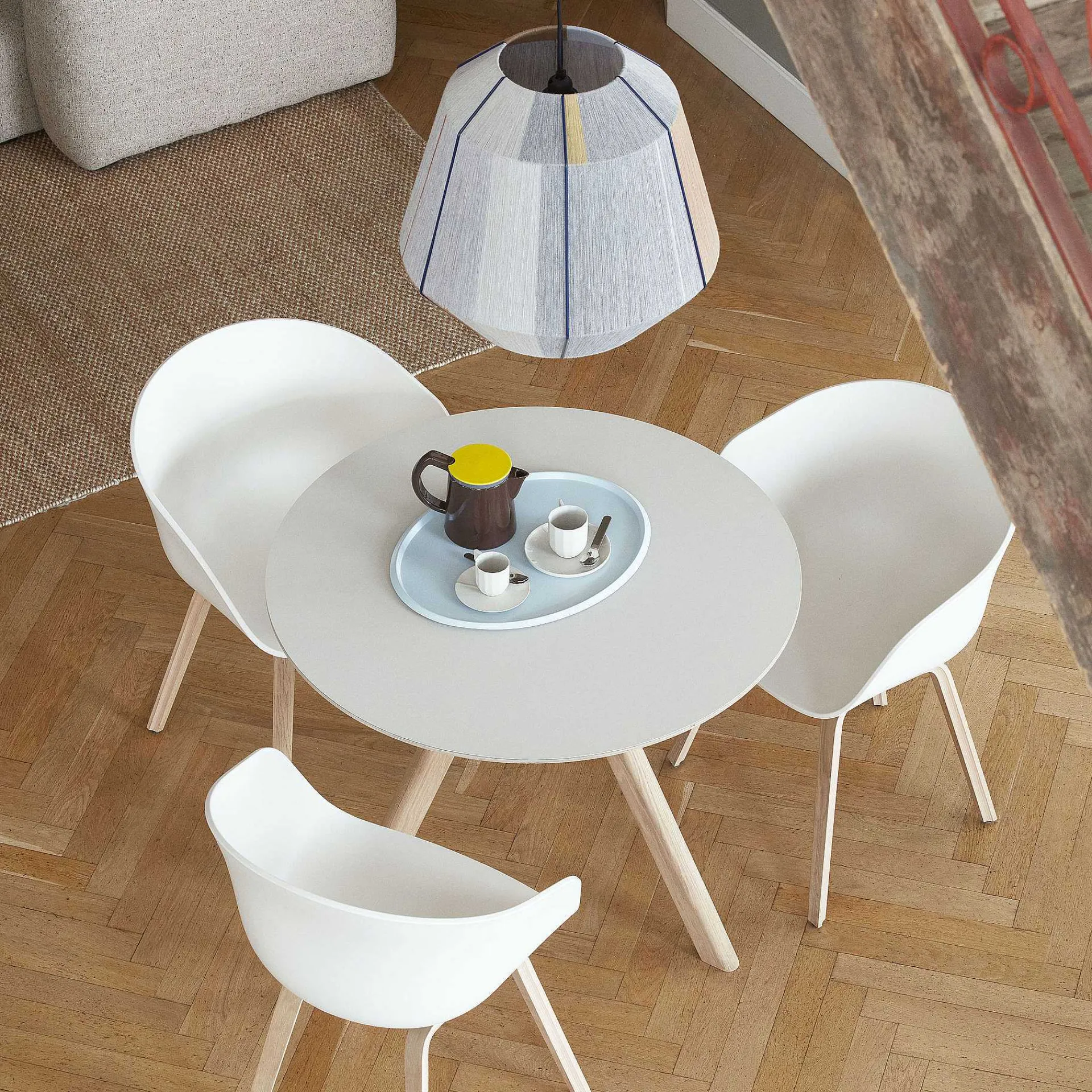 HAY Dining Tables*Cph 20 Round Table | Solid Oak/Off White Linoleum