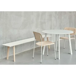 HAY Dining Tables*Cph Deux 220 Round Table | Solid Oak - White Laminate