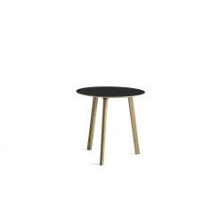 HAY Dining Tables*Cph Deux 220 Round Table | Solid Oak - Black Laminate