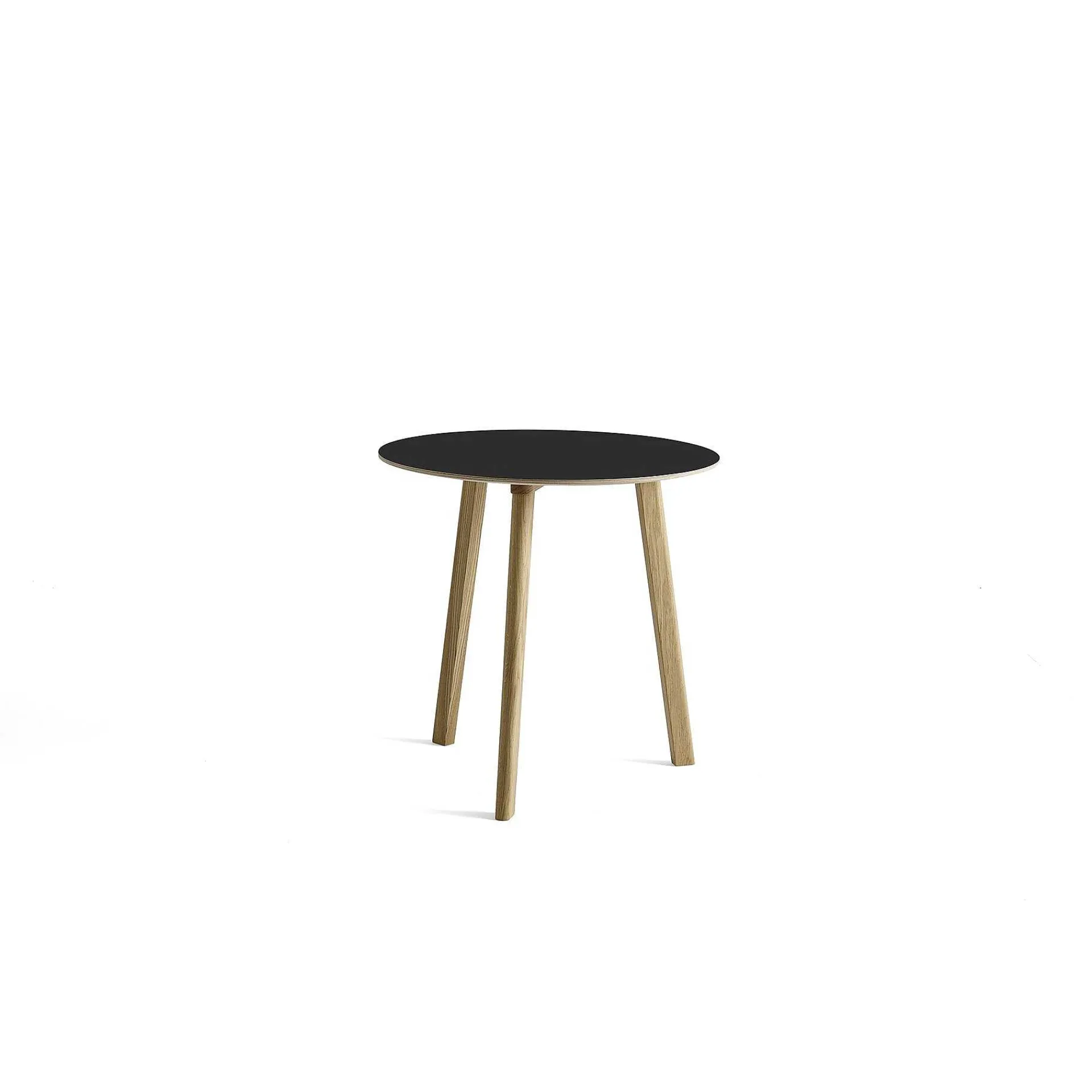 HAY Dining Tables*Cph Deux 220 Round Table | Solid Oak - Black Laminate
