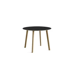 HAY Dining Tables*Cph Deux 220 Round Table | Solid Oak - Black Laminate