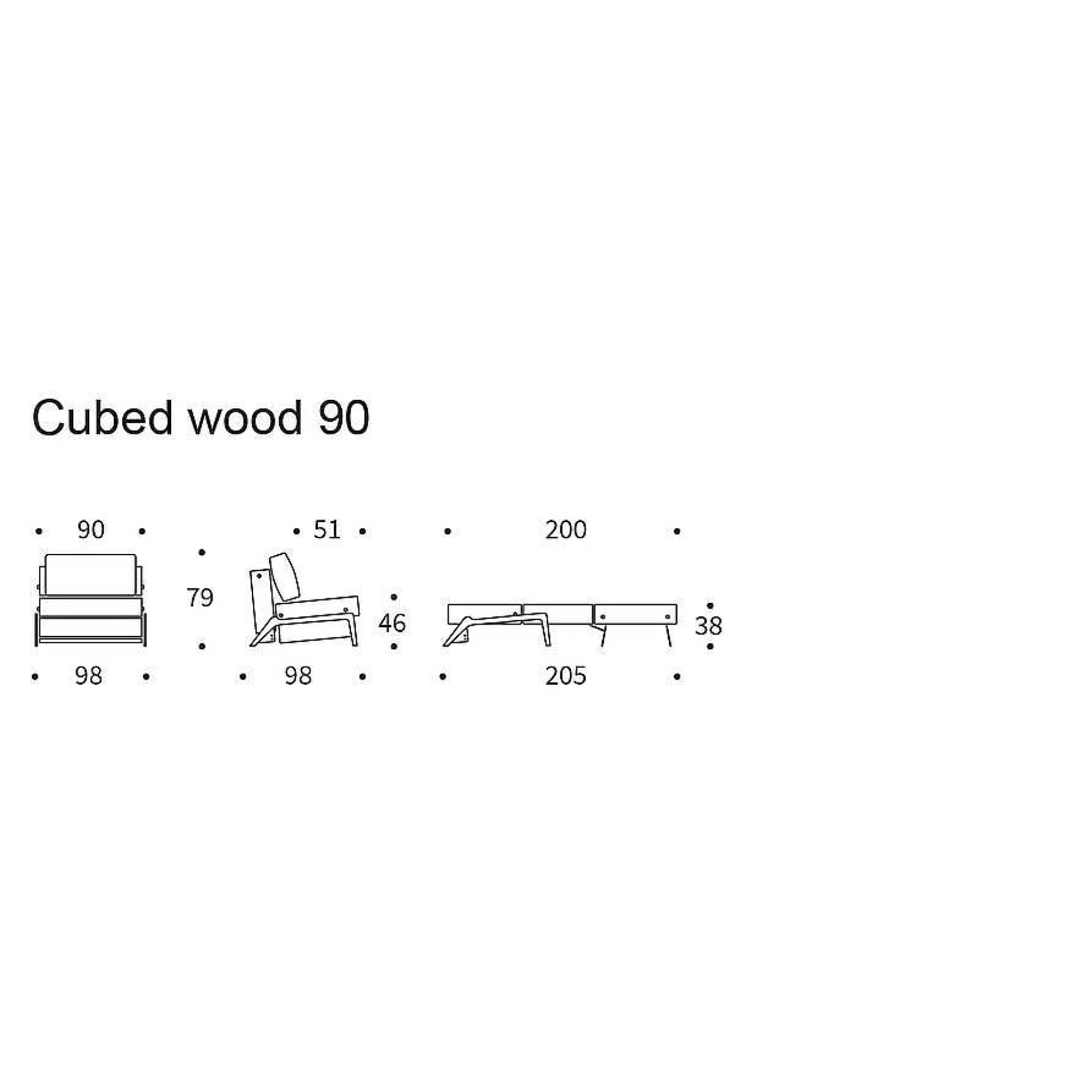 Innovation Living Single Armchairs*Cubed 02 Chair | 565 - Oak Legs | 90-200 Cm