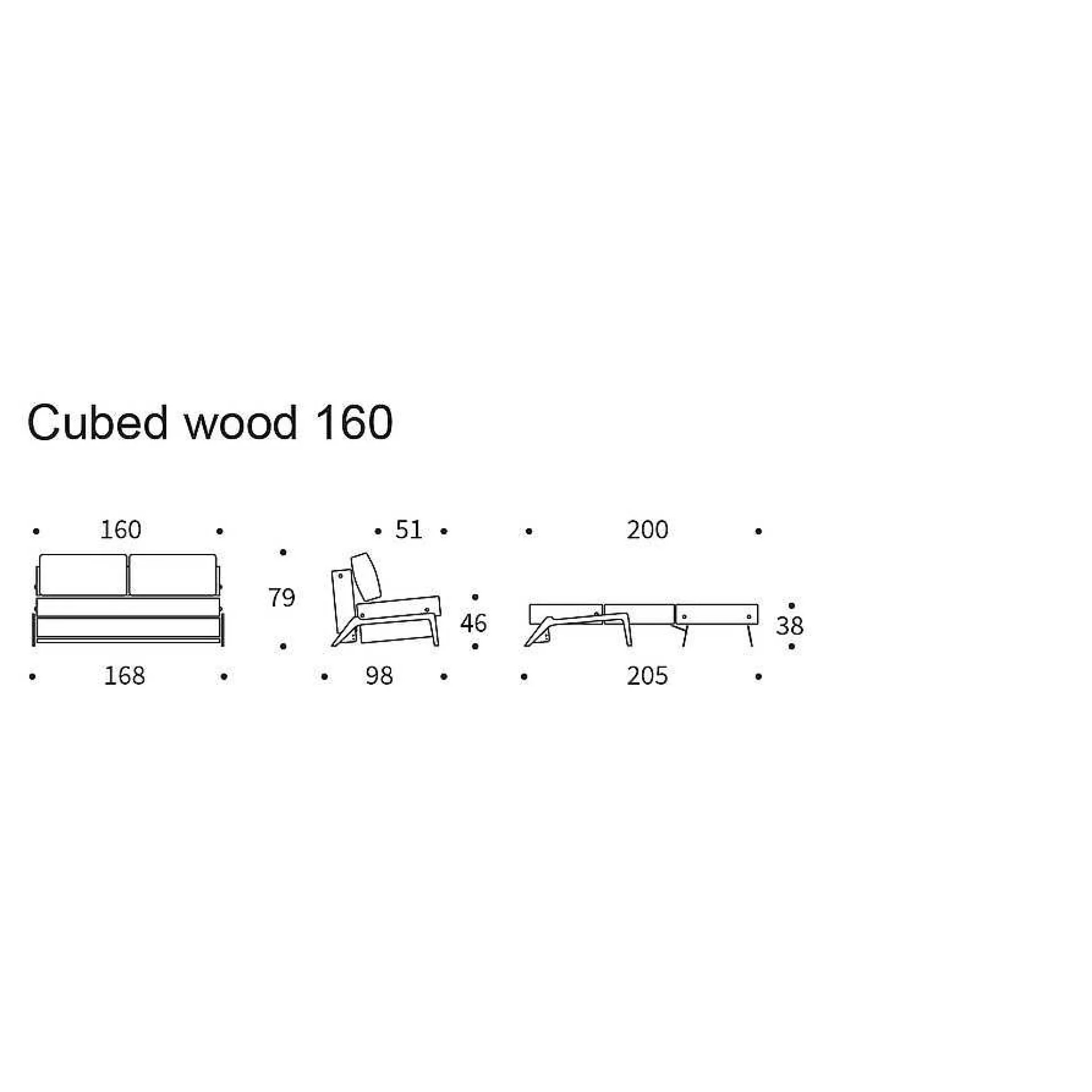 Innovation Living Sofa Beds*Cubed 02 Sofa Bed | 565 - Oak Legs | 160-200 Cm