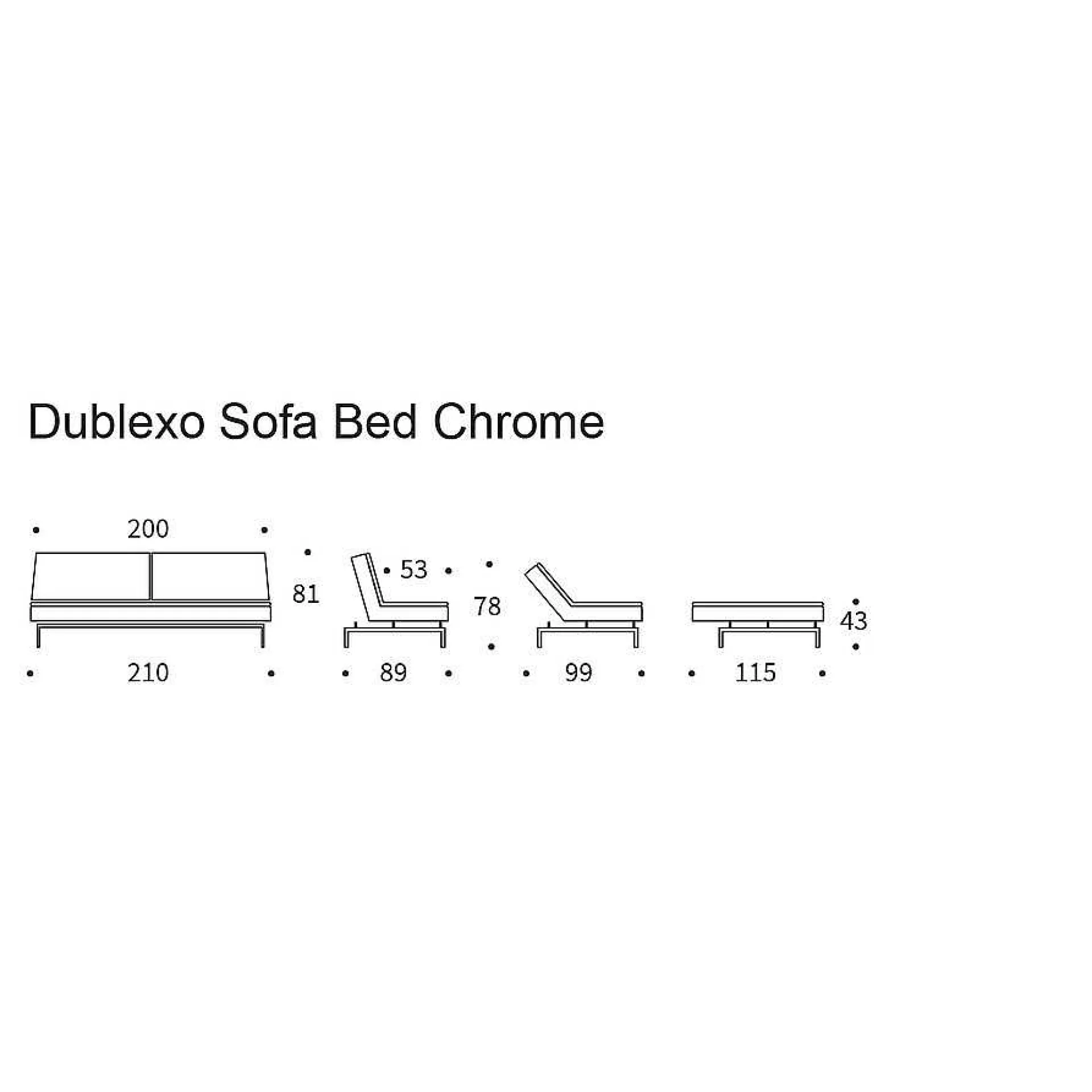 Innovation Living Sofa Beds*Dublexo Frej Sofa Bed | 563 - Black Oak | 115-210 Cm