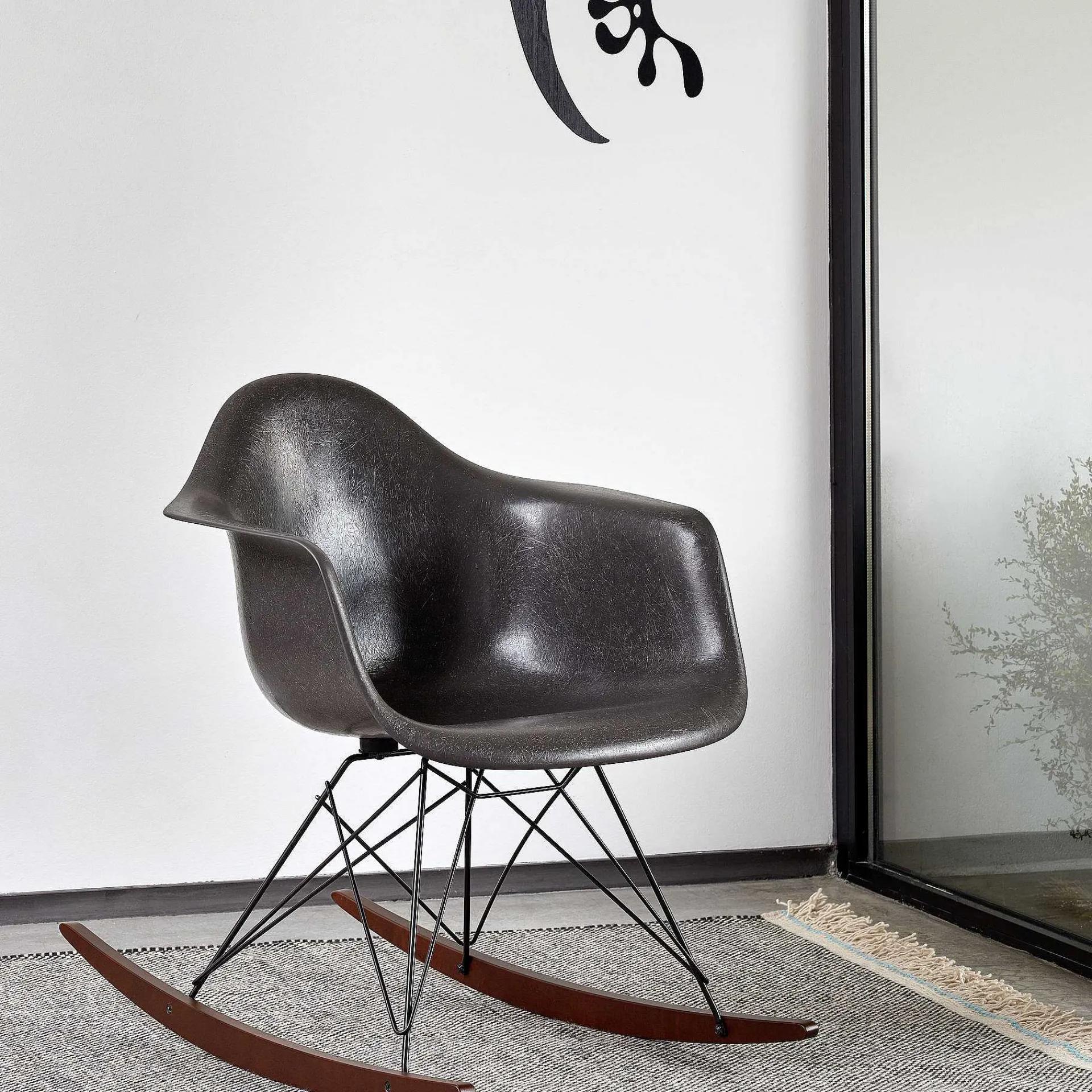 Vitra Chairs*Eames Fiberglass Armchair Rar | Rocking Chair | Elephant Hide Grey