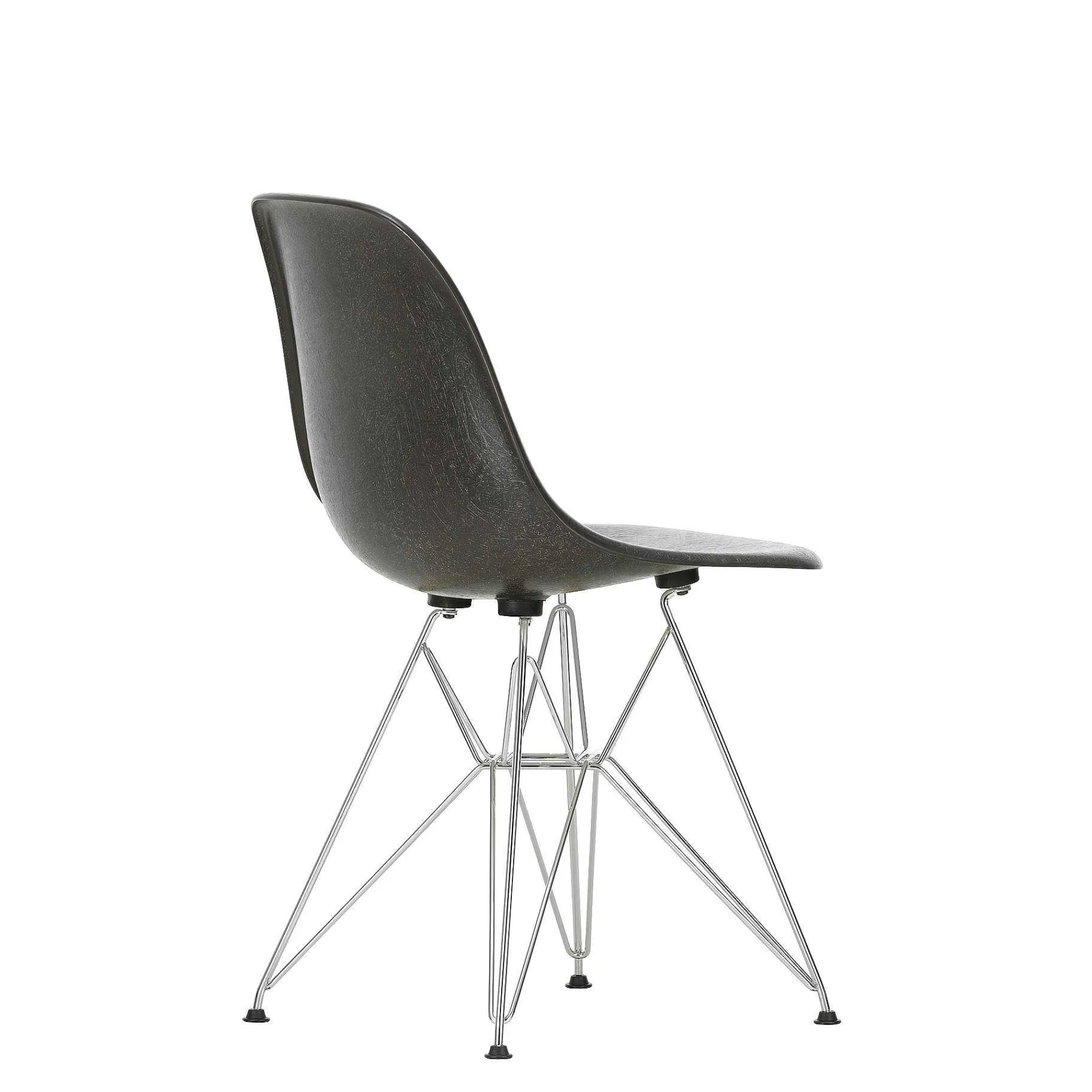 Vitra Chairs*Eames Fiberglass Side Chair Dsr - Eames Elephant Hide Grey - Chrome
