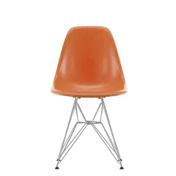 Vitra Chairs*Eames Fiberglass Side Chair Dsr - Eames Red Orange - Chrome