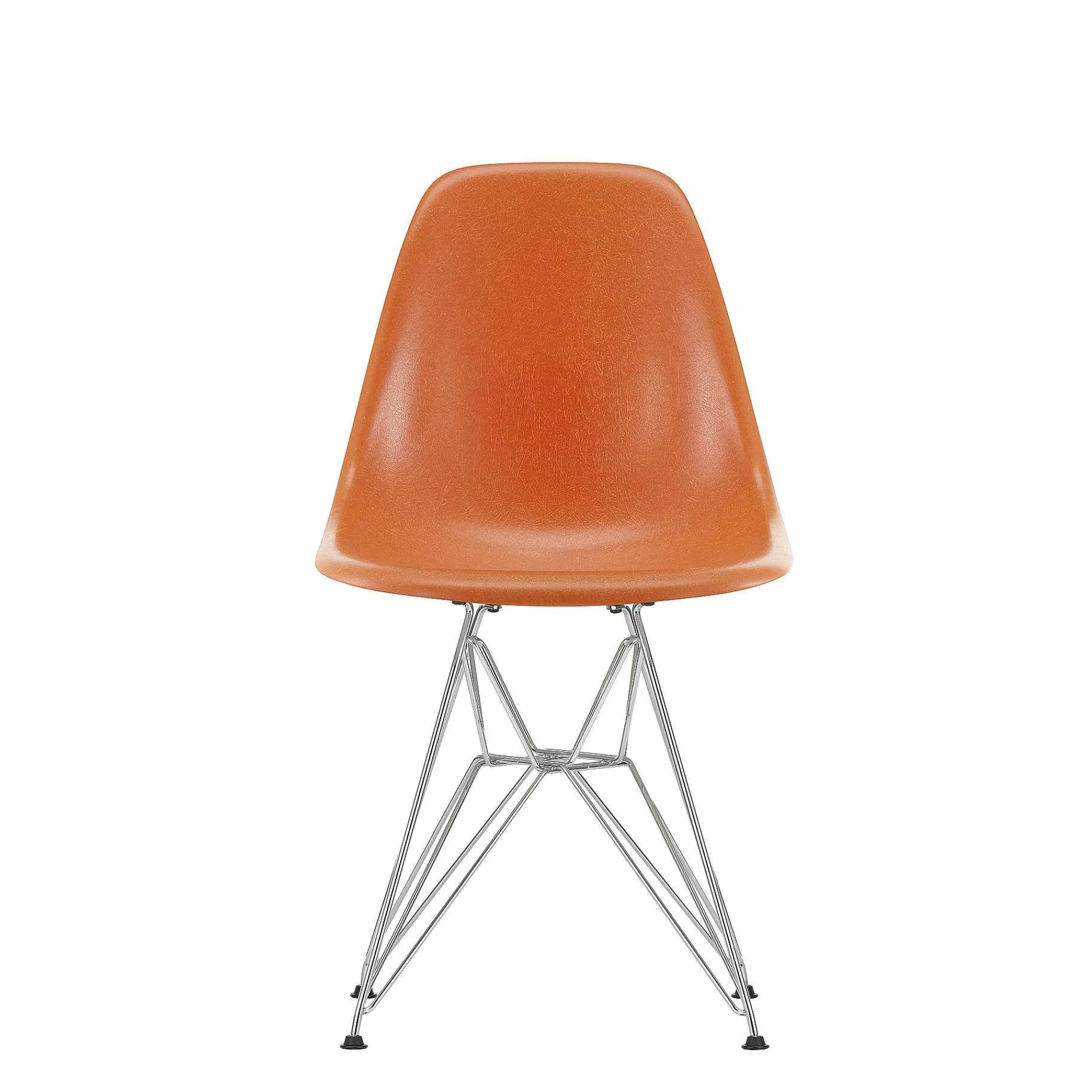 Vitra Chairs*Eames Fiberglass Side Chair Dsr - Eames Red Orange - Chrome