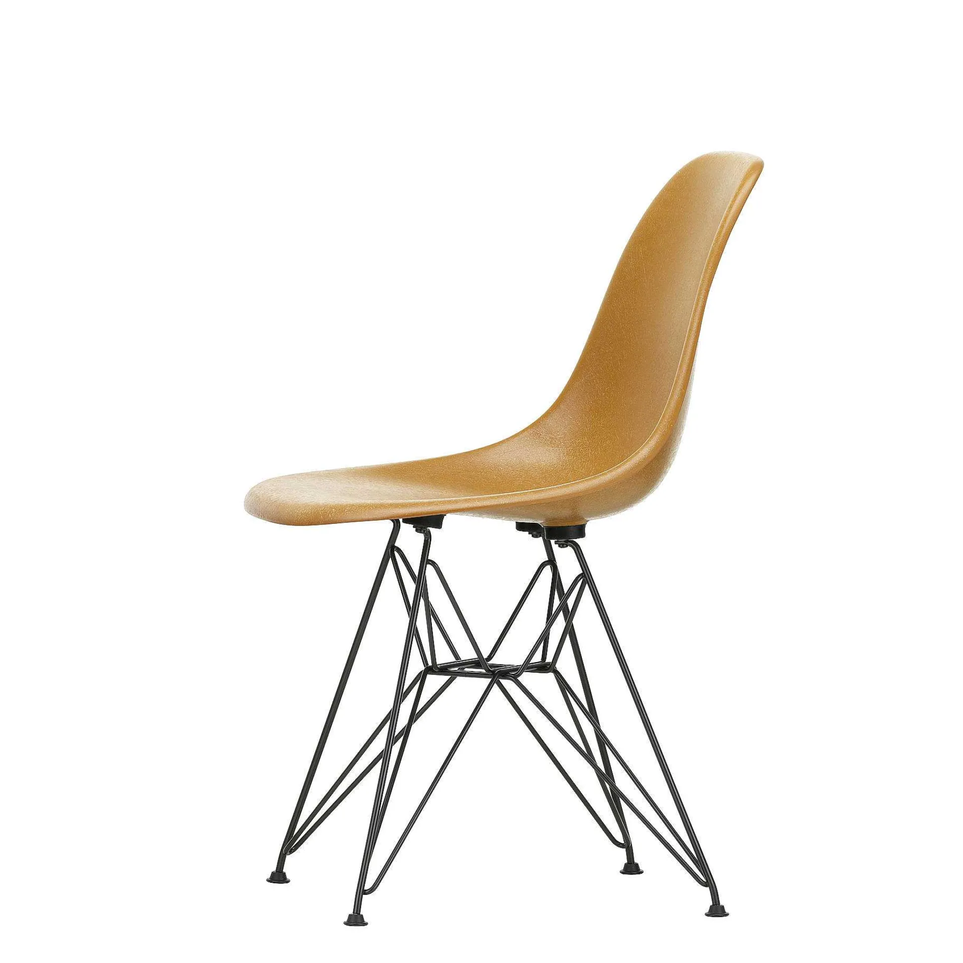 Vitra Chairs*Eames Fiberglass Side Chair Dsr | Eames Ochre Dark - Black