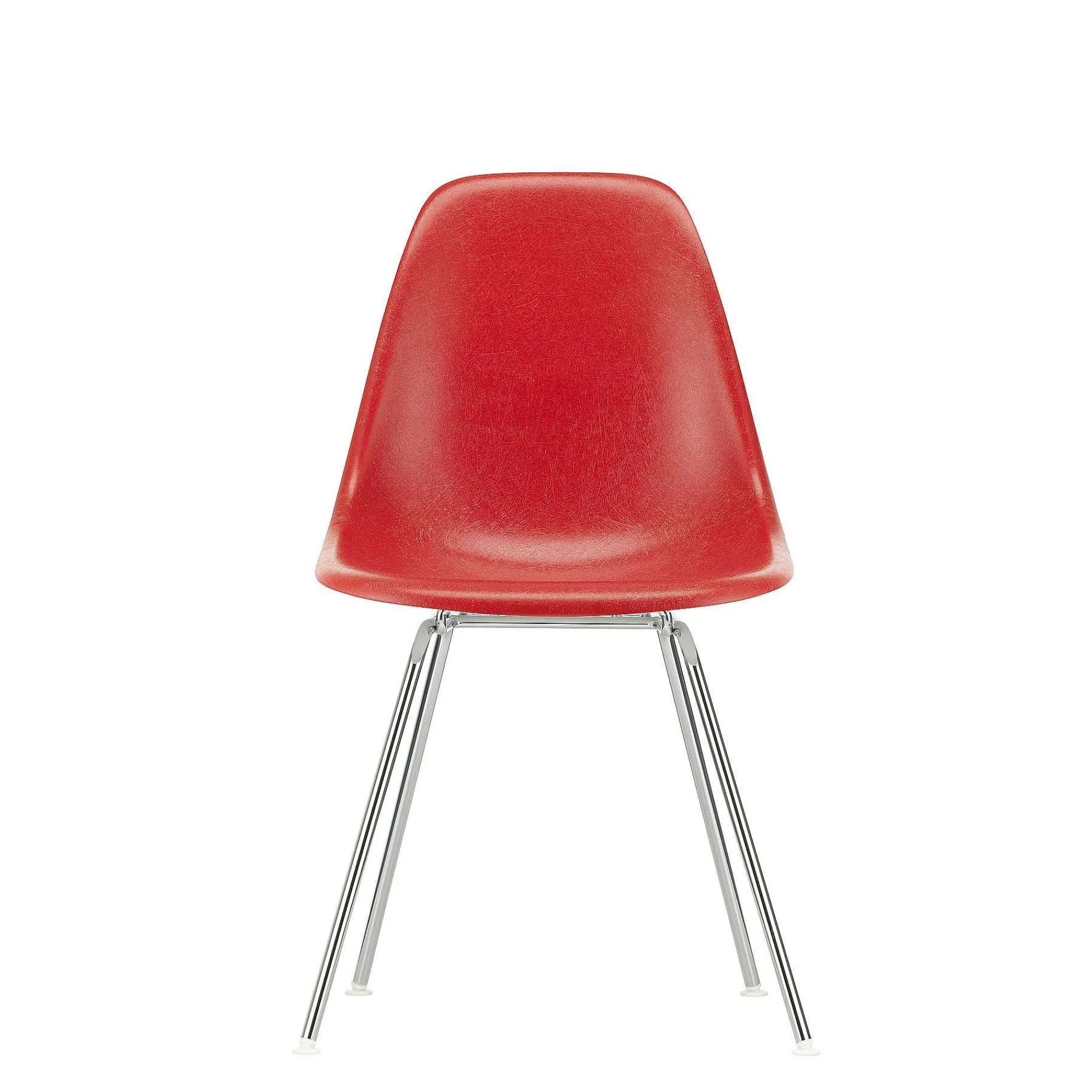 Vitra Chairs*Eames Fiberglass Side Chair Dsx | Chair | Red Chromed