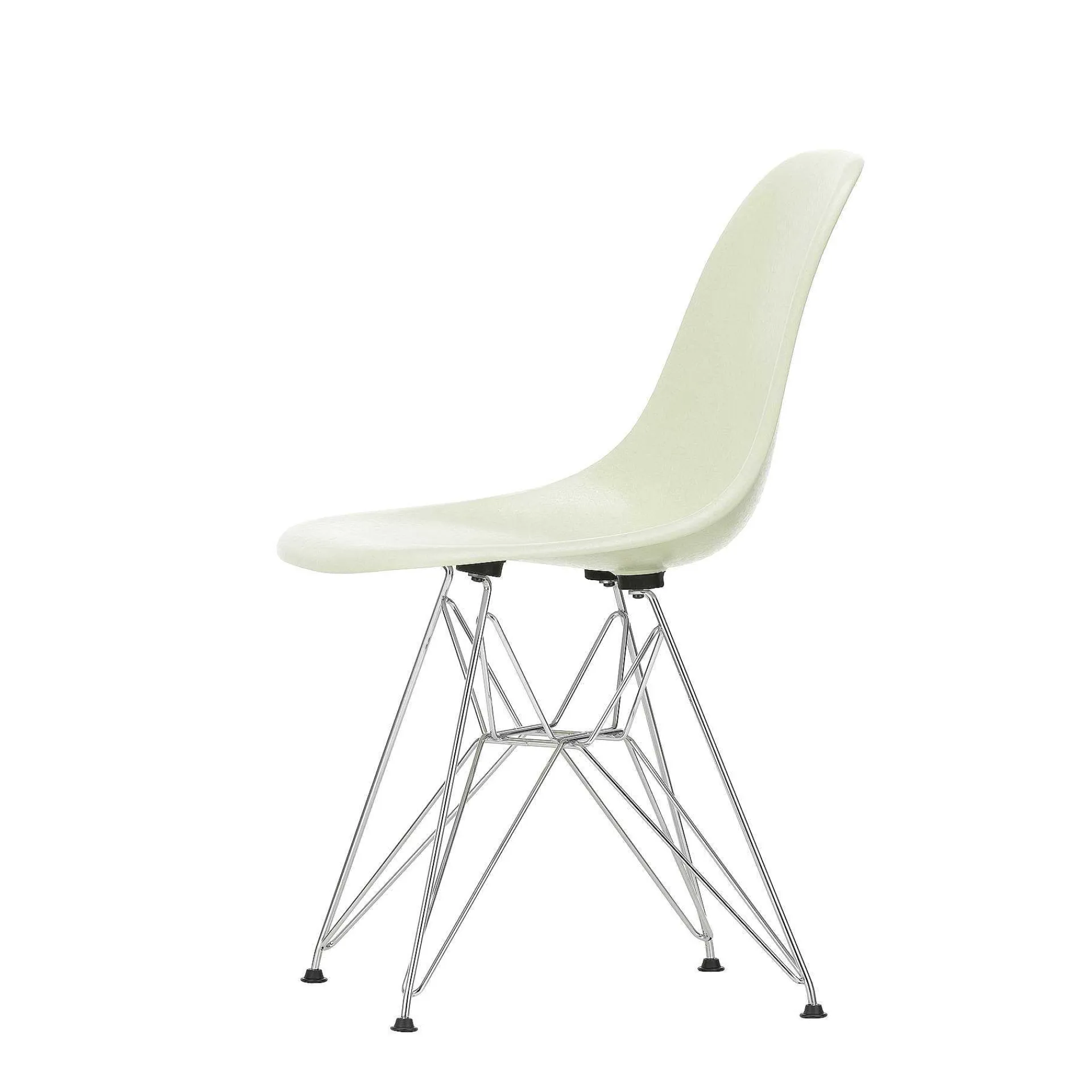 Vitra Chairs*Eames Fiberglass Side Chair Dsr - Eames Parchment - Chrome