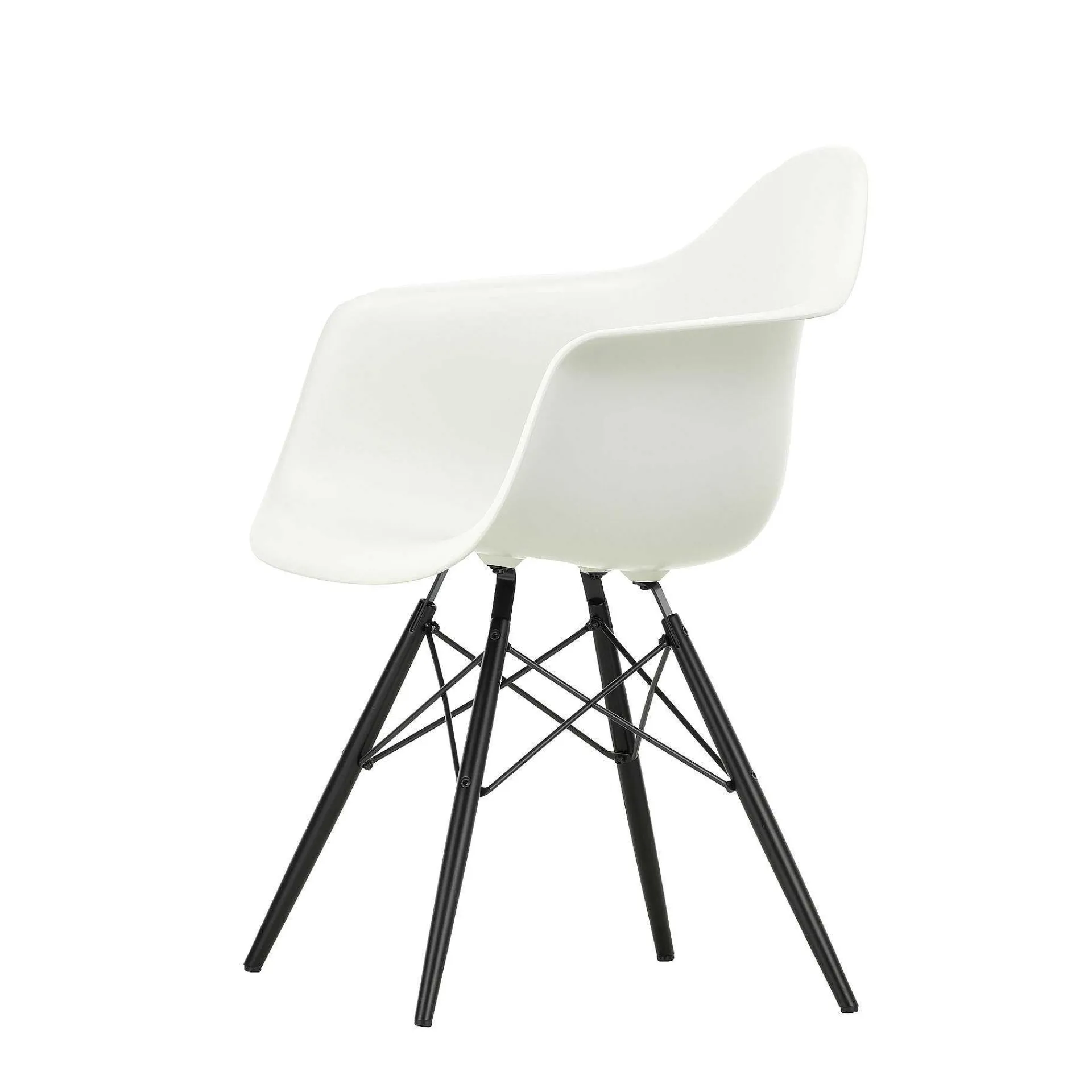 Vitra Single Armchairs*Eames Plastic Armchair Daw | White - Black Maple