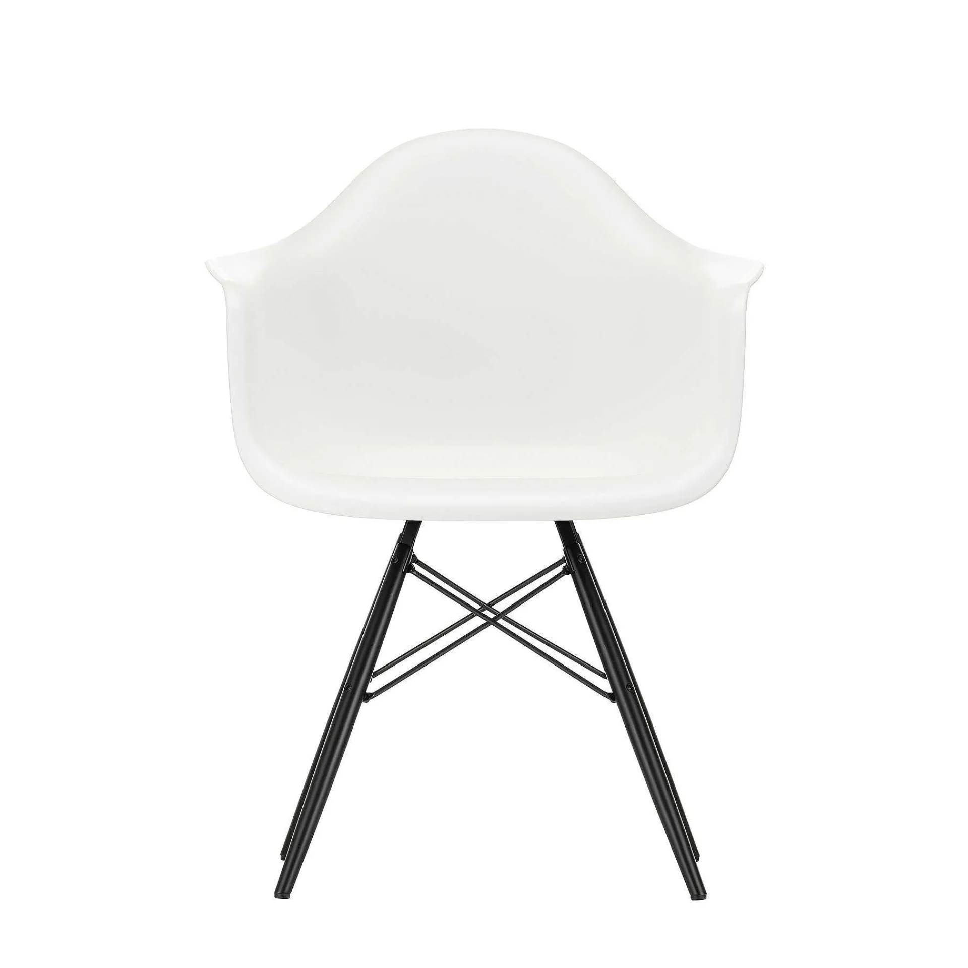 Vitra Single Armchairs*Eames Plastic Armchair Daw | White - Black Maple