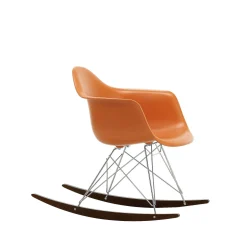 Vitra Chairs*Eames Plastic Armchair Rar | Rocking Chair | Rusty Orange - Black - Dark Maple