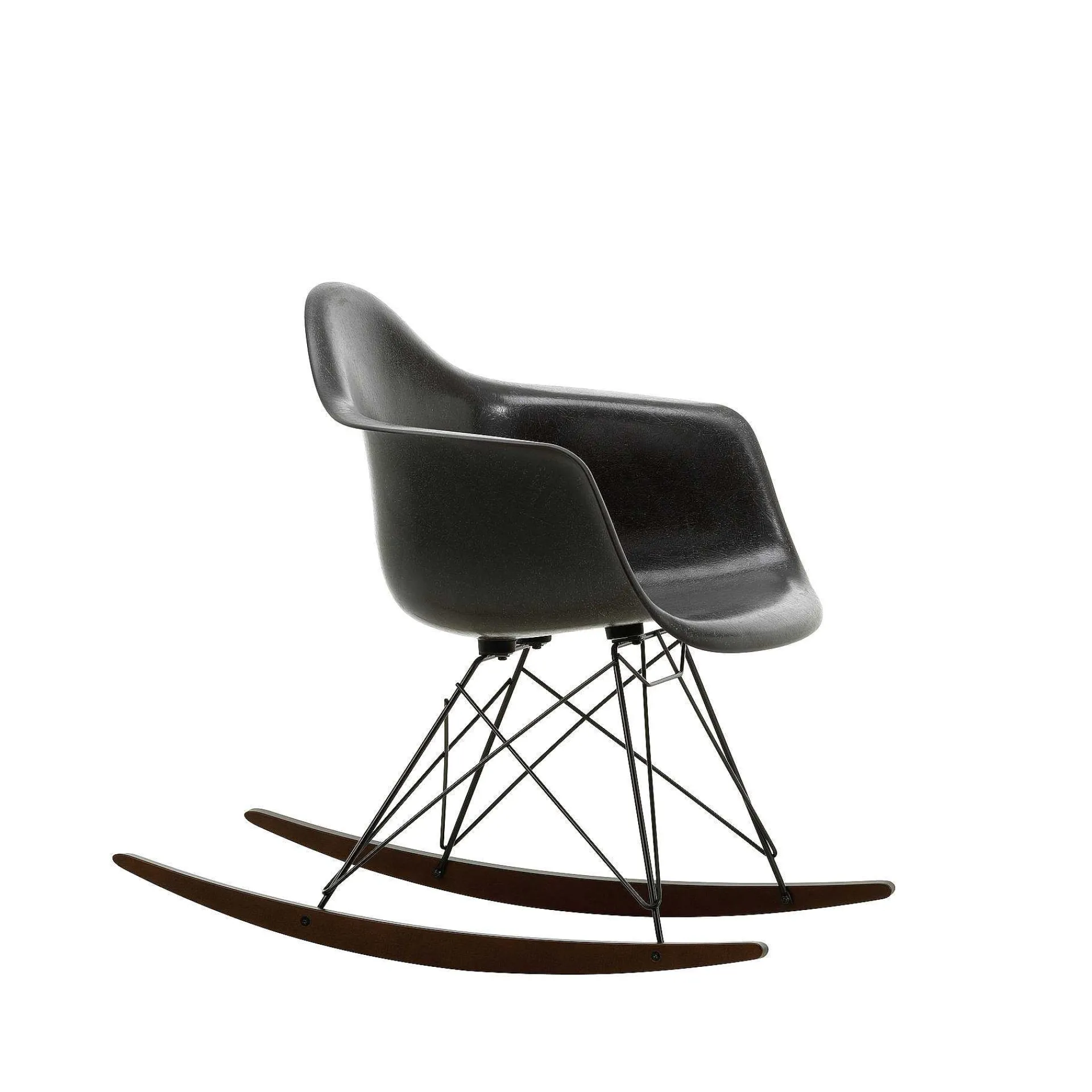 Vitra Chairs*Eames Plastic Armchair Rar | Rocking Chair | Black - Dark Maple