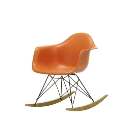 Vitra Chairs*Eames Plastic Armchair Rar | Rocking Chair | Rusty Orange - Black - Golden Maple