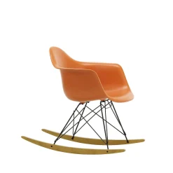 Vitra Chairs*Eames Plastic Armchair Rar | Rocking Chair | Rusty Orange - Black - Golden Maple