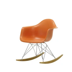 Vitra Chairs*Eames Plastic Armchair Rar | Rocking Chair |Rusty Orange - Chrome - Golden Maple