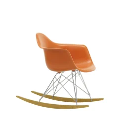 Vitra Chairs*Eames Plastic Armchair Rar | Rocking Chair |Rusty Orange - Chrome - Golden Maple