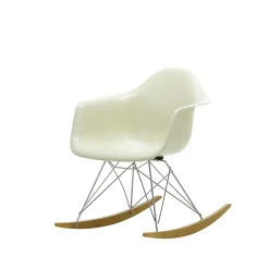 Vitra Chairs*Eames Plastic Armchair Rar | Rocking Chair | White - Chrome - Golden Maple