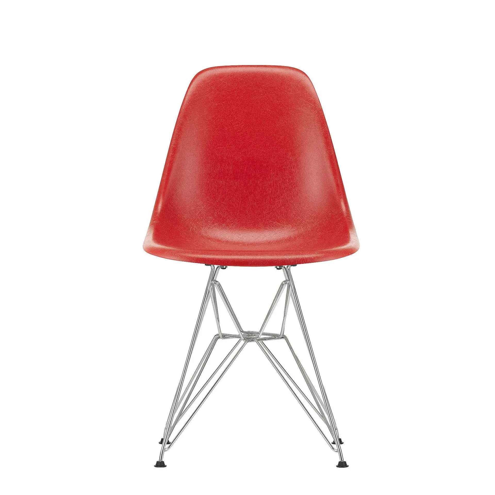 Vitra Chairs*Eames Plastic Chairs Dsr | Chrome Base - Poppy Red