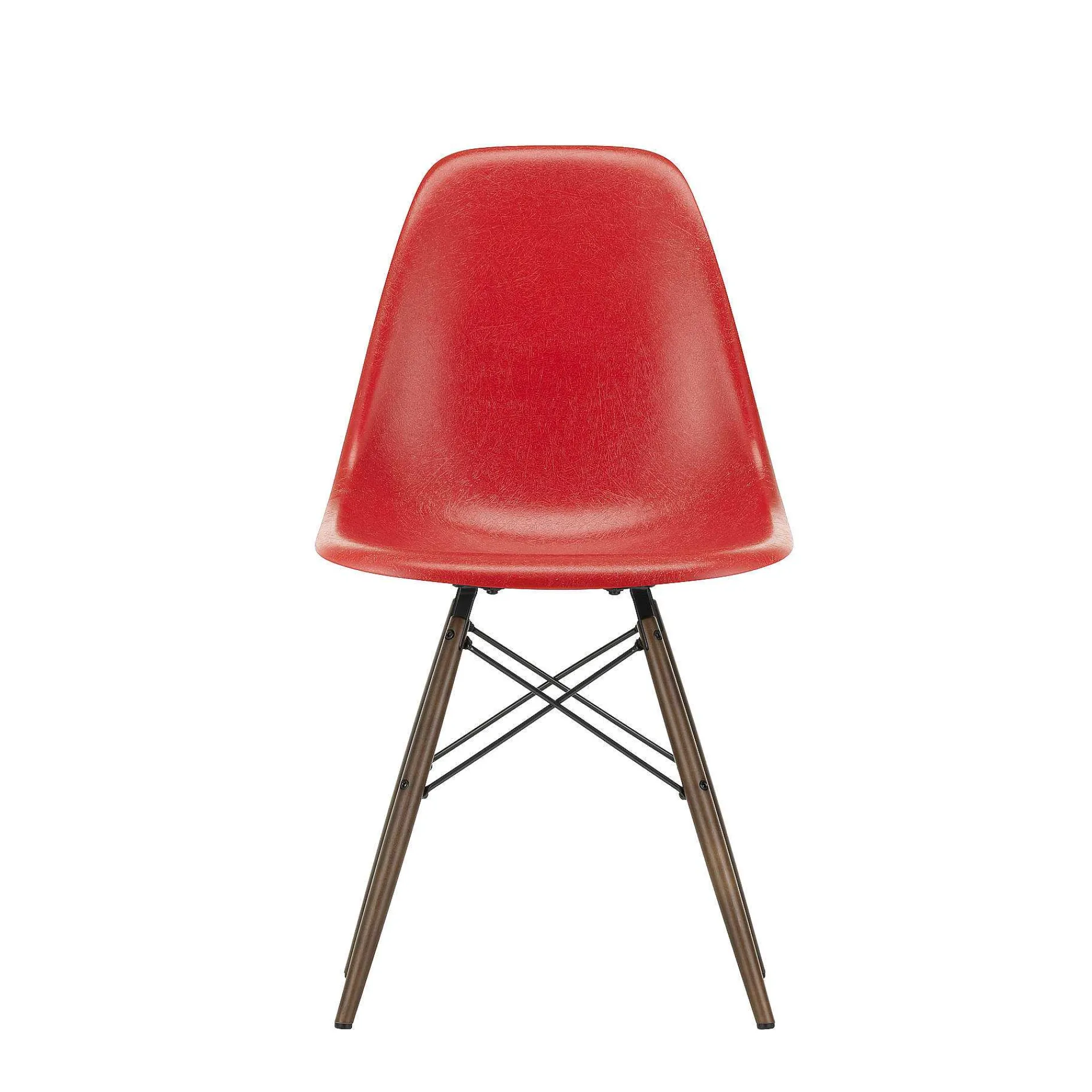 Vitra Chairs*Eames Plastic Chairs Dsw | Dark Maple Base - Poppy Red