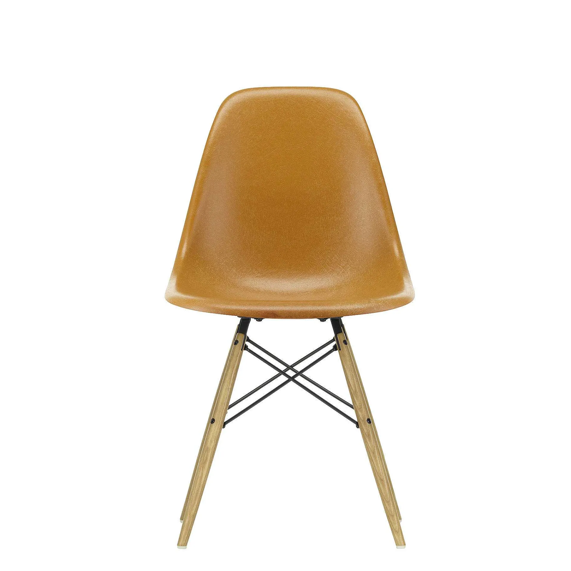 Vitra Chairs*Eames Plastic Chairs Dsw | Ash Honey Tone Base - Mustard