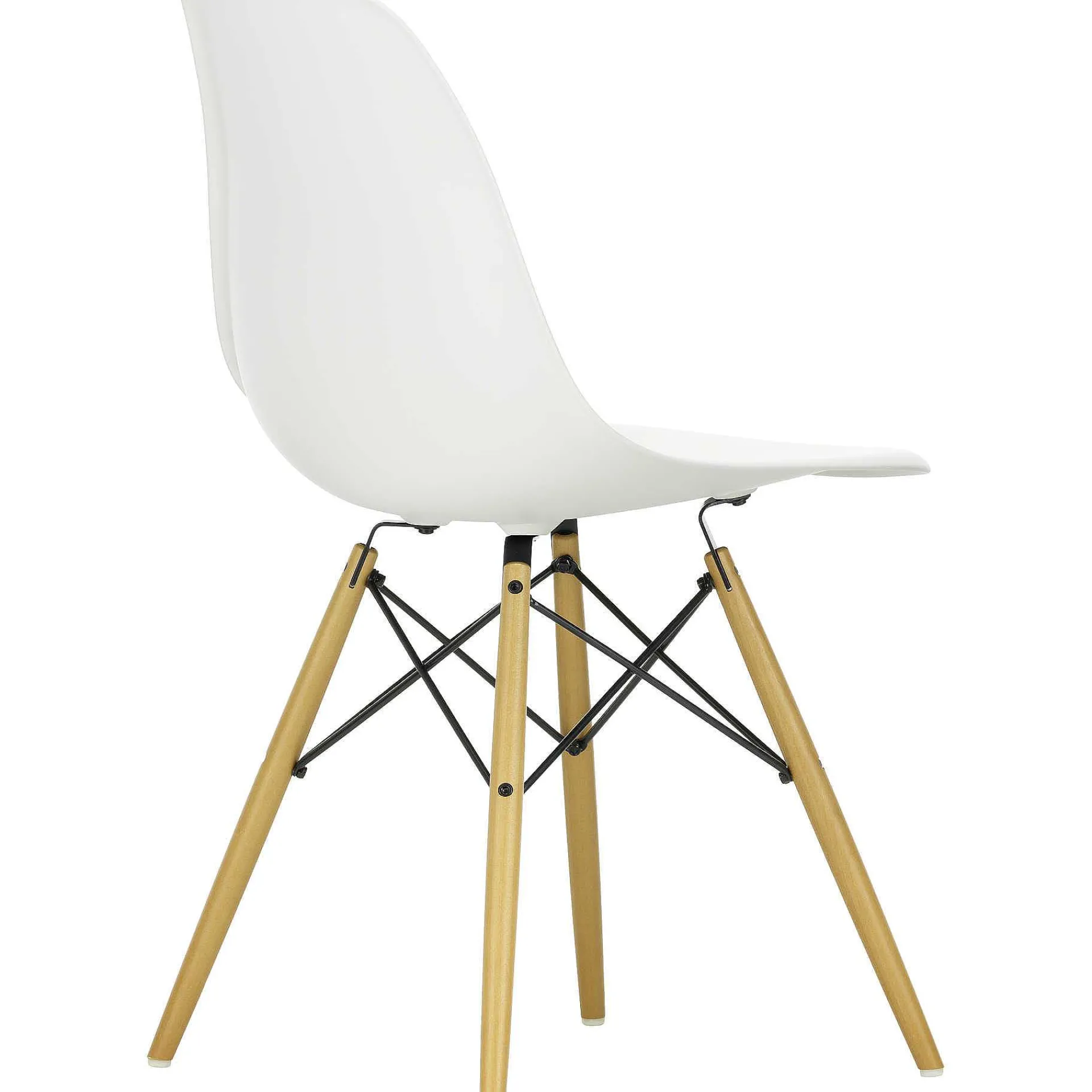 Vitra Chairs*Eames Plastic Chairs Dsw | Ash Honey Tone Base - White