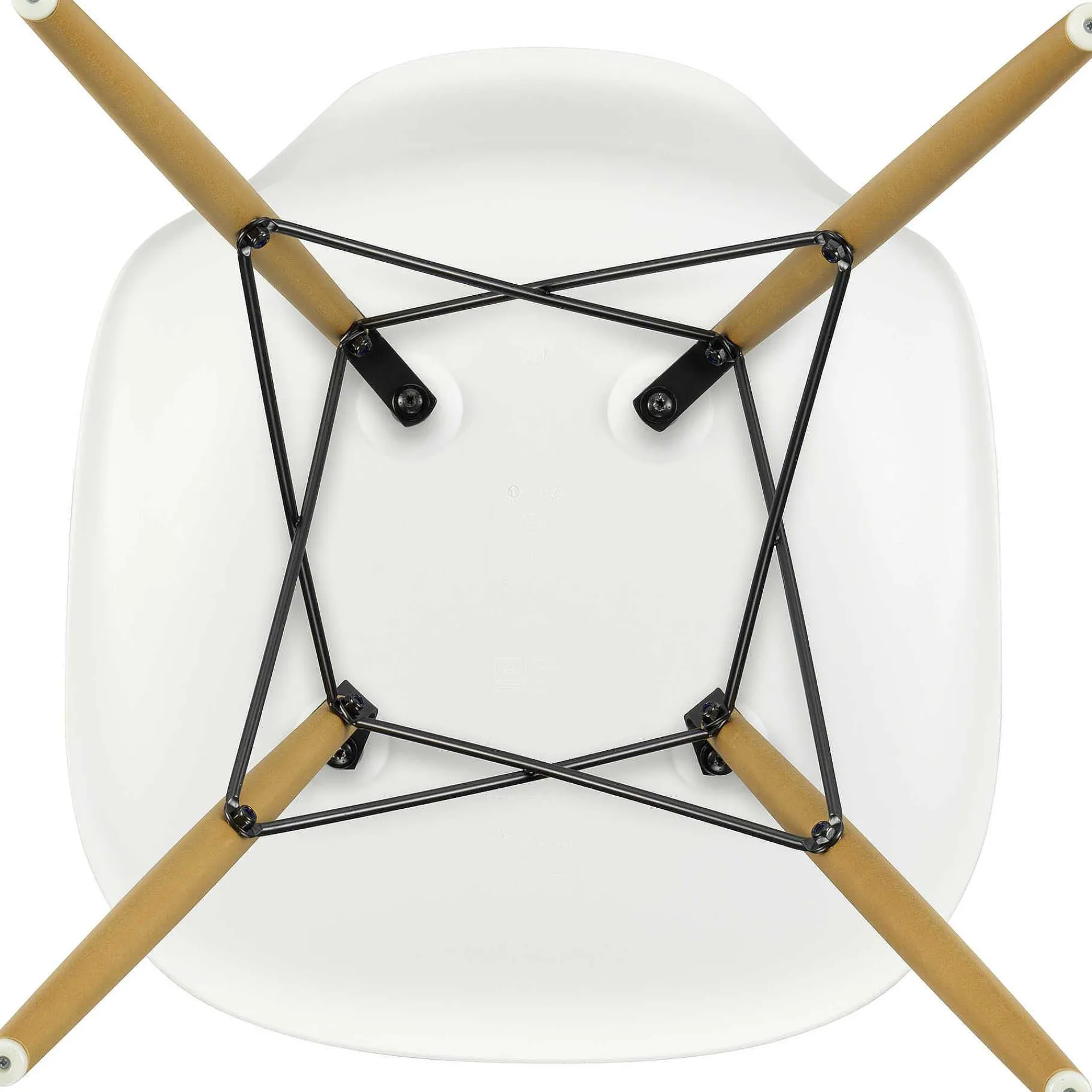 Vitra Chairs*Eames Plastic Chairs Dsw | Ash Honey Tone Base - White