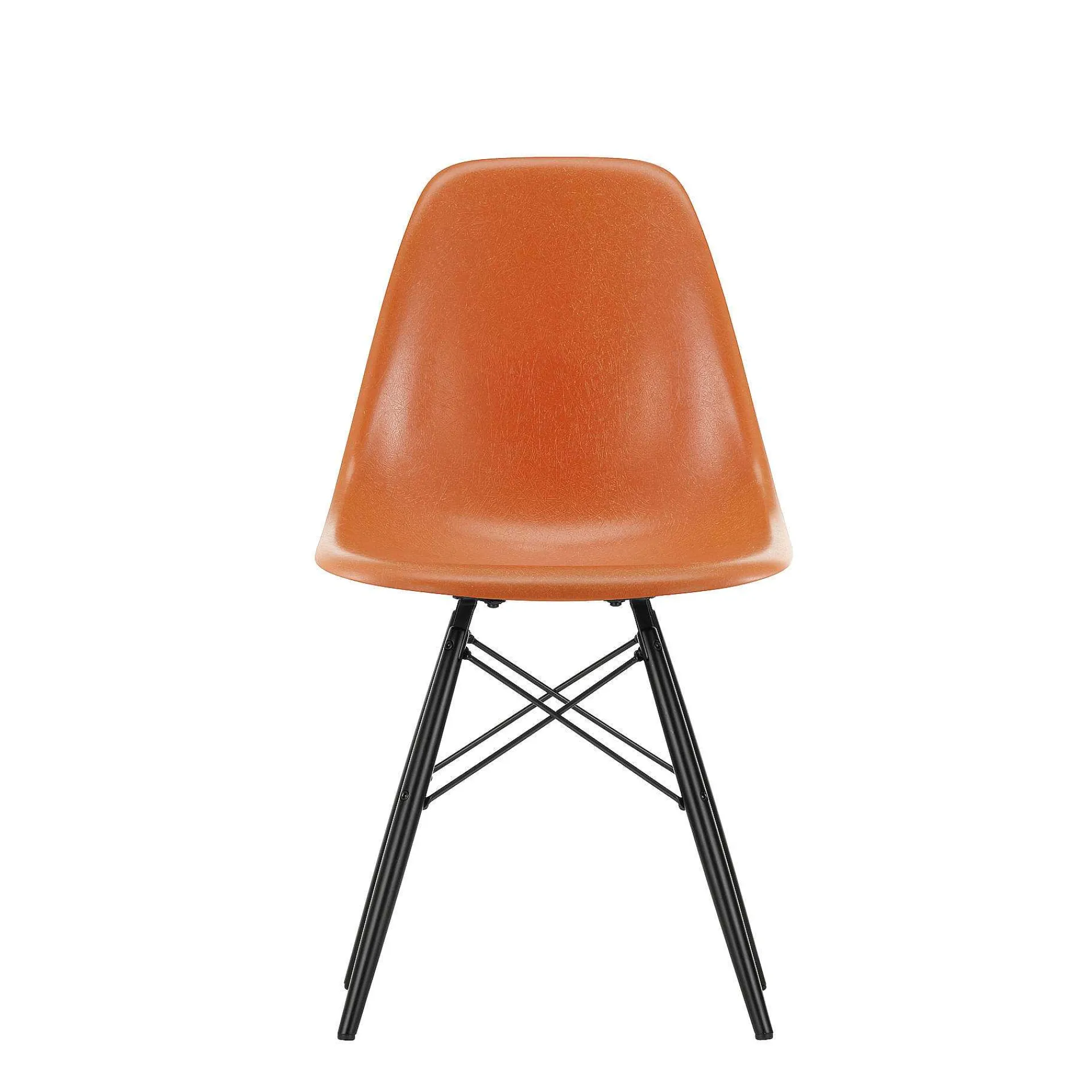 Vitra Chairs*Eames Plastic Chairs Dsw | Black Maple Base - Rusty Orange