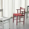 Brdr. Krüger Chairs*F Dining Chair With Armrest | Red Lacquered Ash - Red Webbing Seat