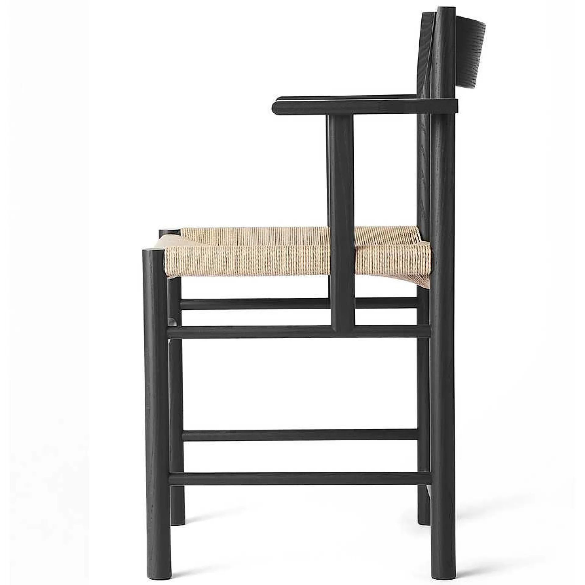 Brdr. Krüger Chairs*F Dining Chair With Armrest| Black Ash-Natural Paper Cord