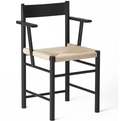 Brdr. Krüger Chairs*F Dining Chair With Armrest| Black Ash-Natural Paper Cord