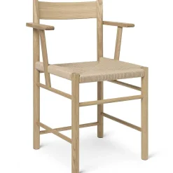 Brdr. Krüger Chairs*F Dining Chair With Armrest | Waxed Oiled Oak - Natural Paper Cord Seat