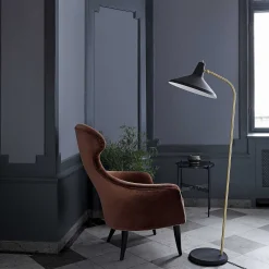 GUBI Pendant Lights*G-10 Floor Lamp | Black Rough - Brass